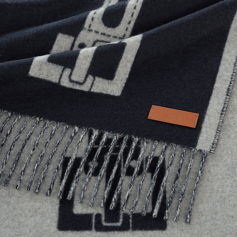 カシミアマフラー《サングル》 - ブルー | Hermès - エルメス-公式サイト